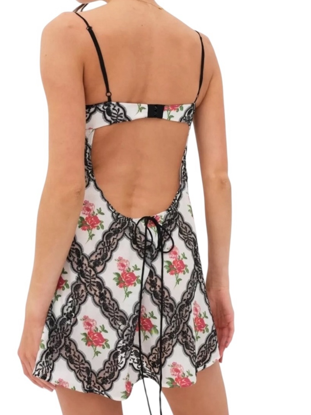 New For Love & Lemons Greta Floral & Lace Mini Dress - Picture 8 of 12
